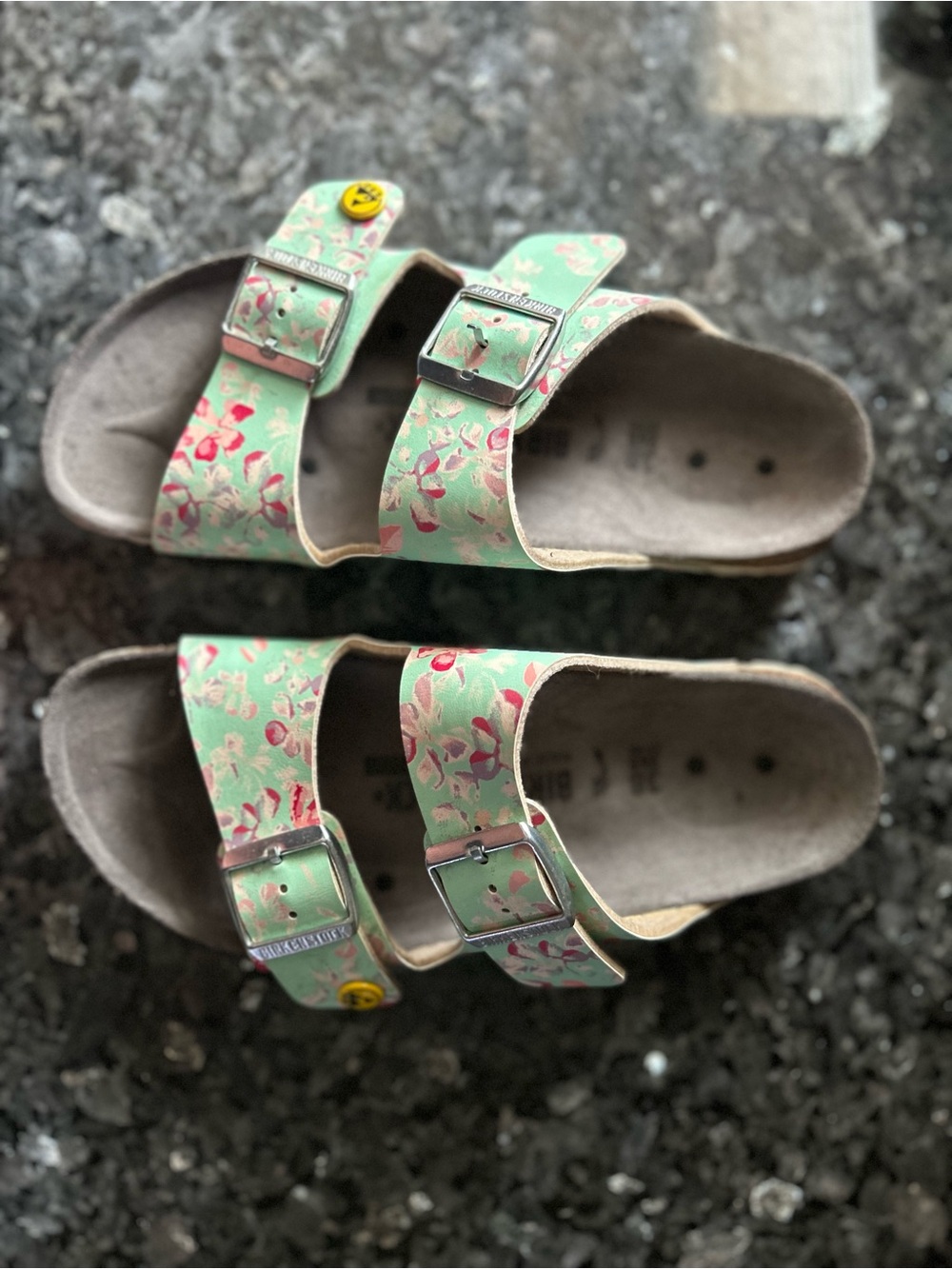 Birkenstock Arizona ESD Professional Floral Sandals Mint Green Pink